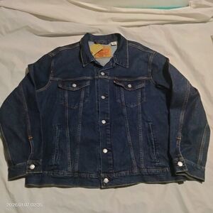NWT Levi's Denim Jean Trucker Jacket Men's XL Blue Dark Wash Standard Fit